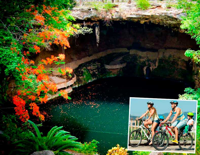 Explore incredible bike rides through Valladolid, visiting Mayan cities and accompanied by specialized guides.